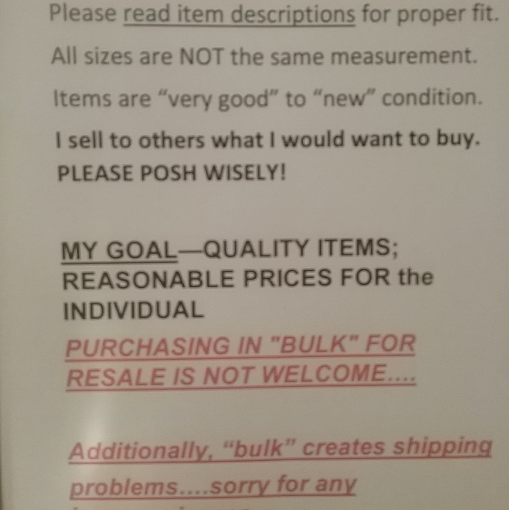 Purchasing in BULK for RESALE  is NOT WELCOME....